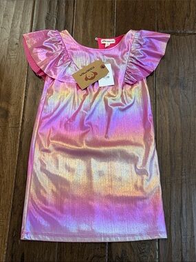 Appaman Pink Iridescent Ruffle Sleeve Dress